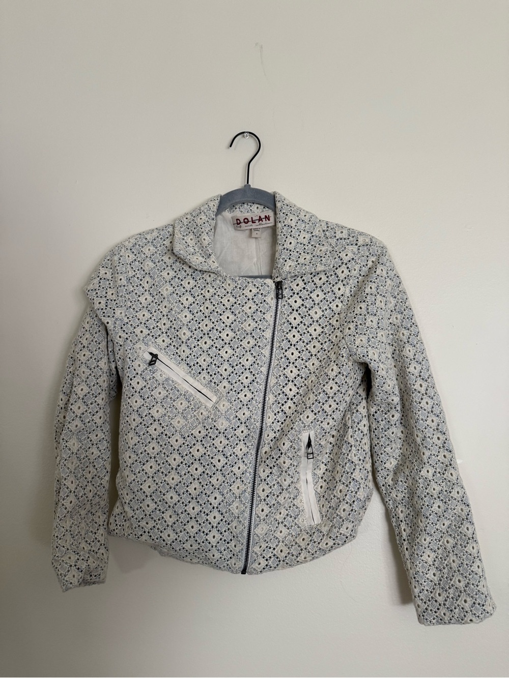 Anthropologie Dolan Jacketd Blue and White Eyelet Small - Picture 2 of 6
